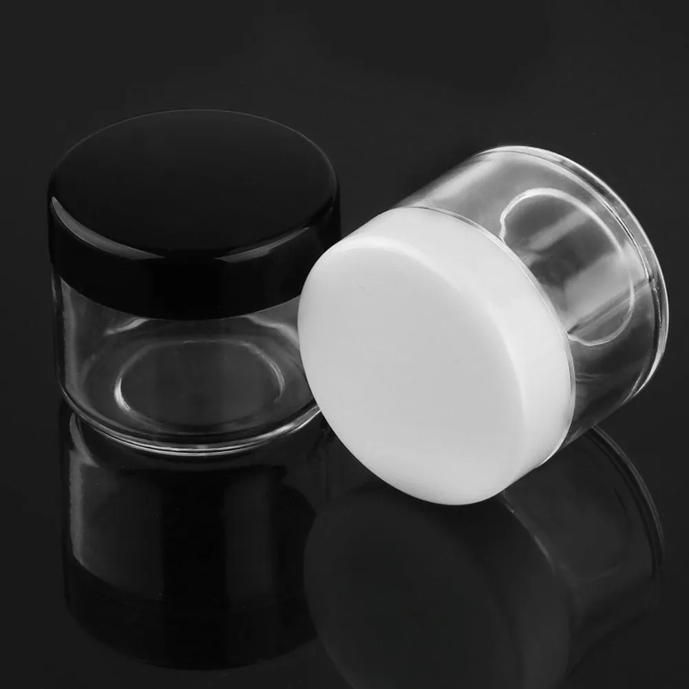 10 Pieces Makeup Travel Containers with Lids 3/5/ 10/15/ 20 Gram Size Cosmetic Jars with 5 Pieces Mini Spatulas for Gift(Random Color)