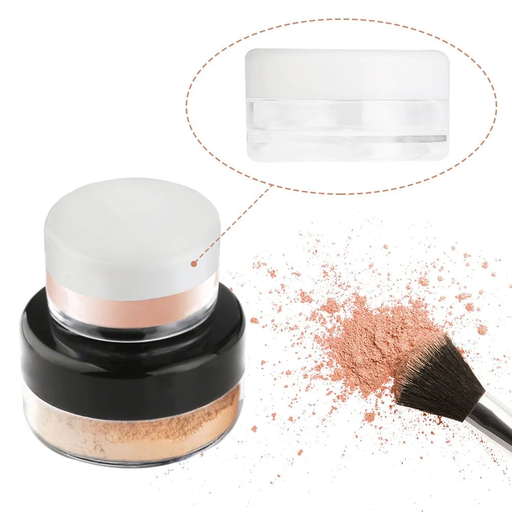 10 Pieces Makeup Travel Containers with Lids 3/5/ 10/15/ 20 Gram Size Cosmetic Jars with 5 Pieces Mini Spatulas for Gift(Random Color)