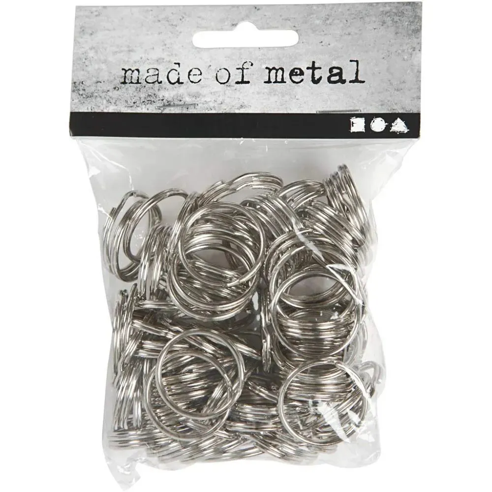 100 x Metal 25mm Large Split Ring For Key Chains Christmas Hanging Decoration