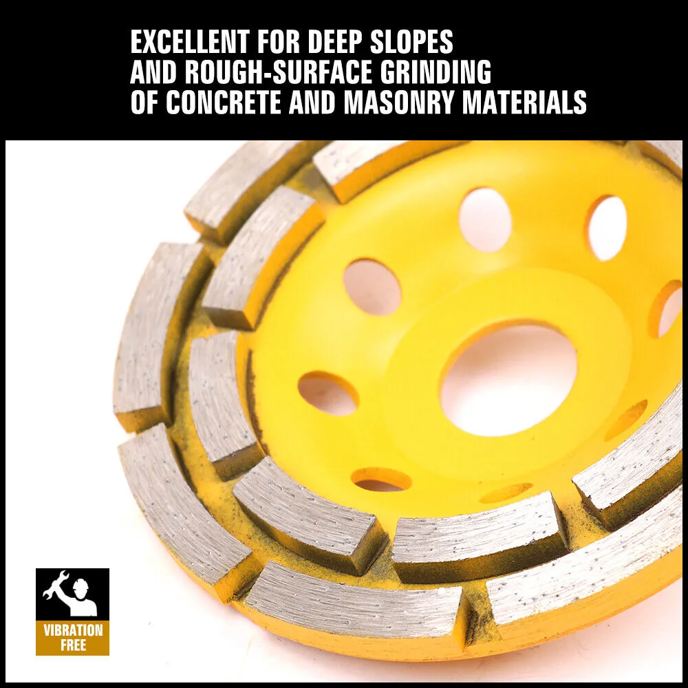 115mm Diamond Grinding Cup Wheel for Concrete & Masonry - Durable Segmented Disc for Granite Stone