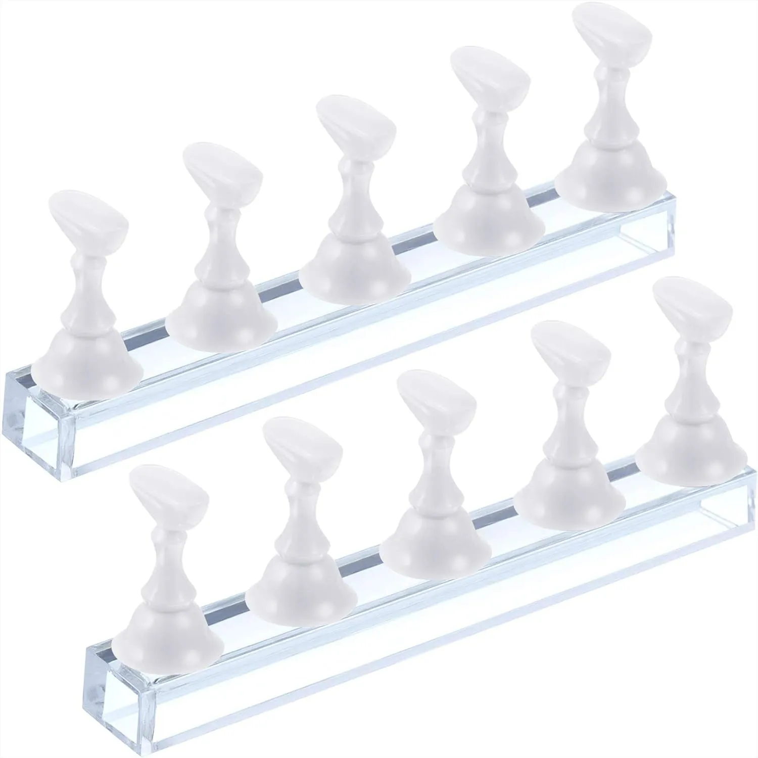 2 Sets Acrylic Nail Display Stand Magnetic Press on Nails Practice Holder Stand DIY Painting Fingernail Stand for False Fingernail Manicure Tool Home Salon Use(Black)