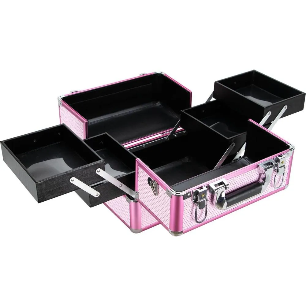 2-Tier Professional Cosmetic Case with Accordion Trays - Pink by TruCase