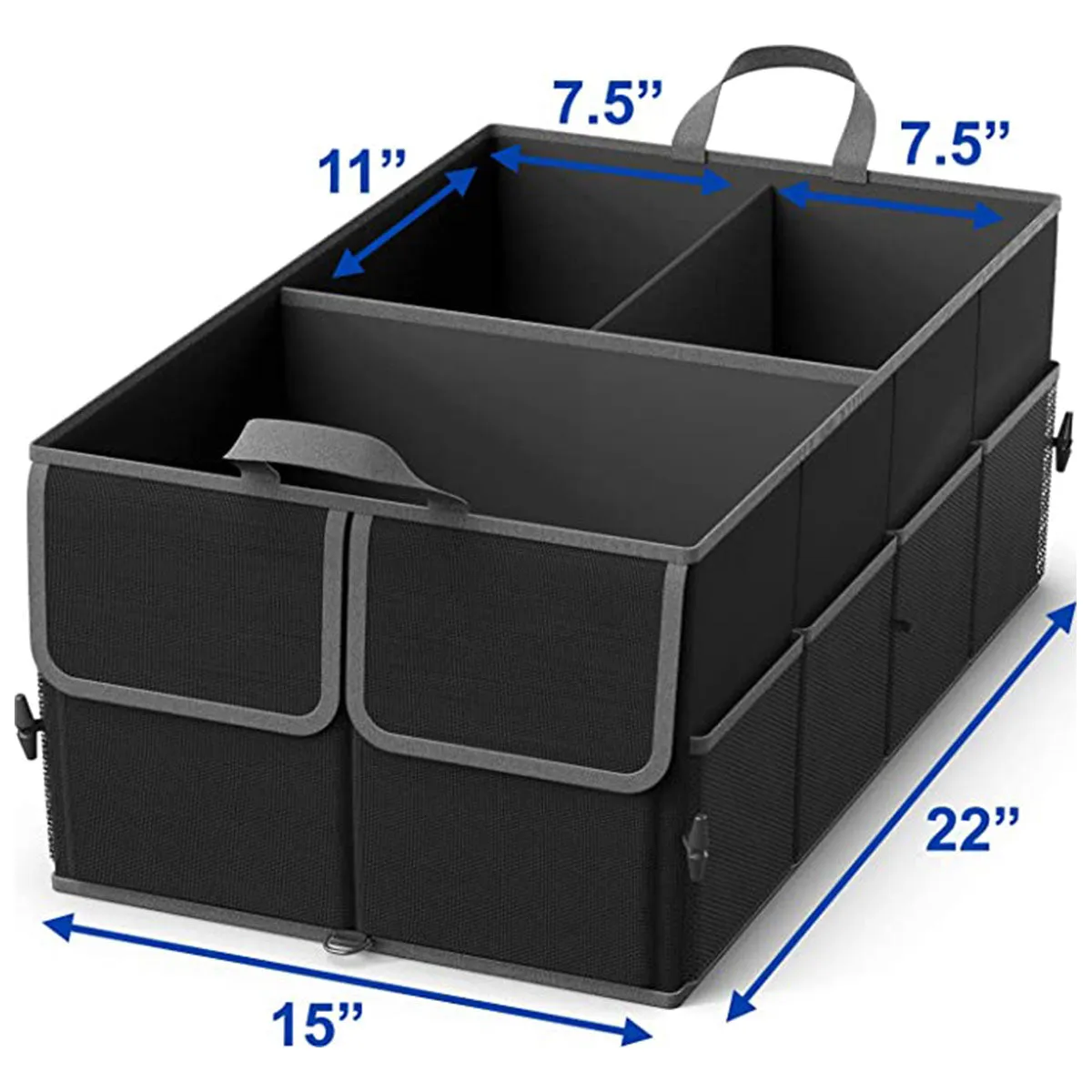 3-Compartment Cargo Trunk Storage Organizer, Custom fit for Car