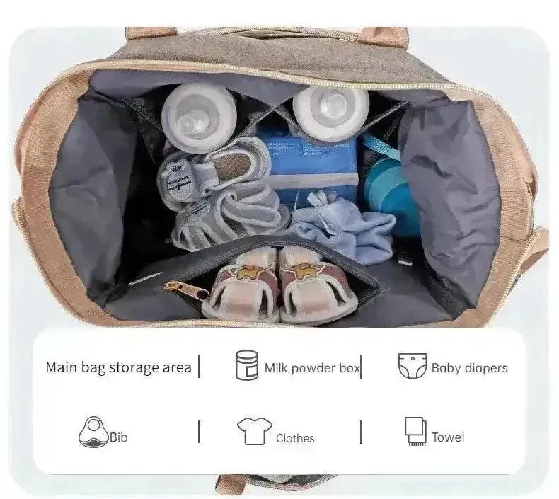 3 in 1 Baby Diaper Bag with USB Charging Dock