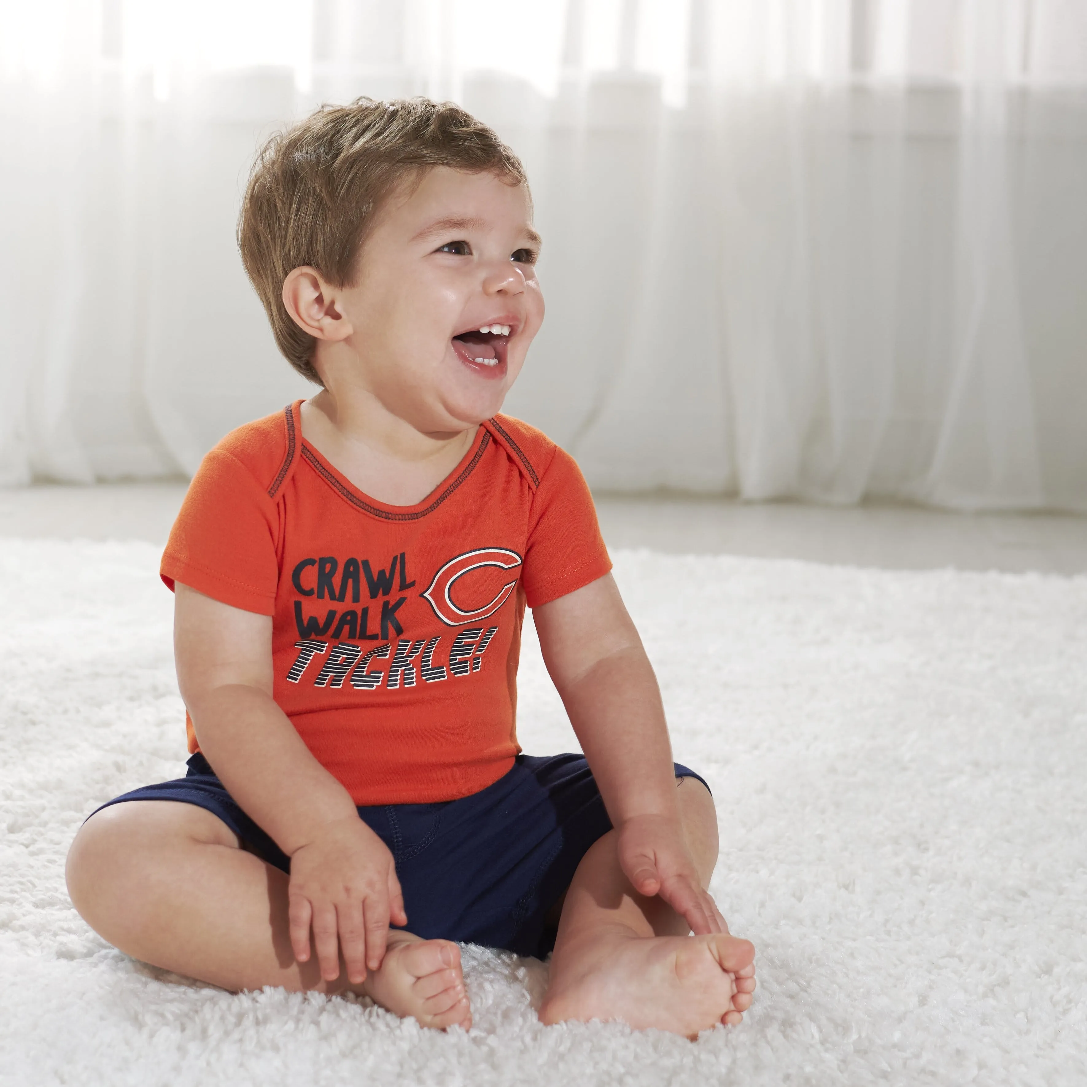 3-Pack Baby Boys Chicago Bears Short Sleeve Bodysuits