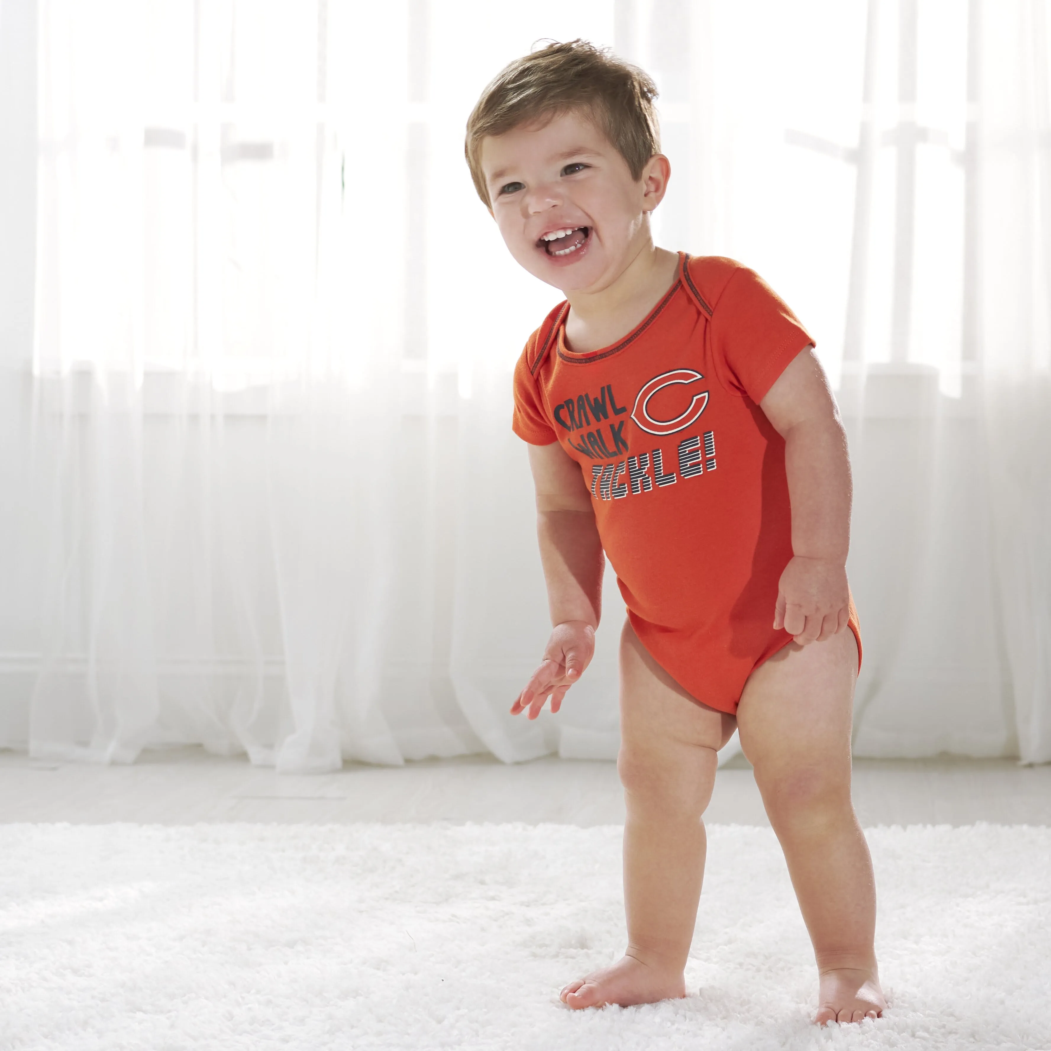 3-Pack Baby Boys Chicago Bears Short Sleeve Bodysuits