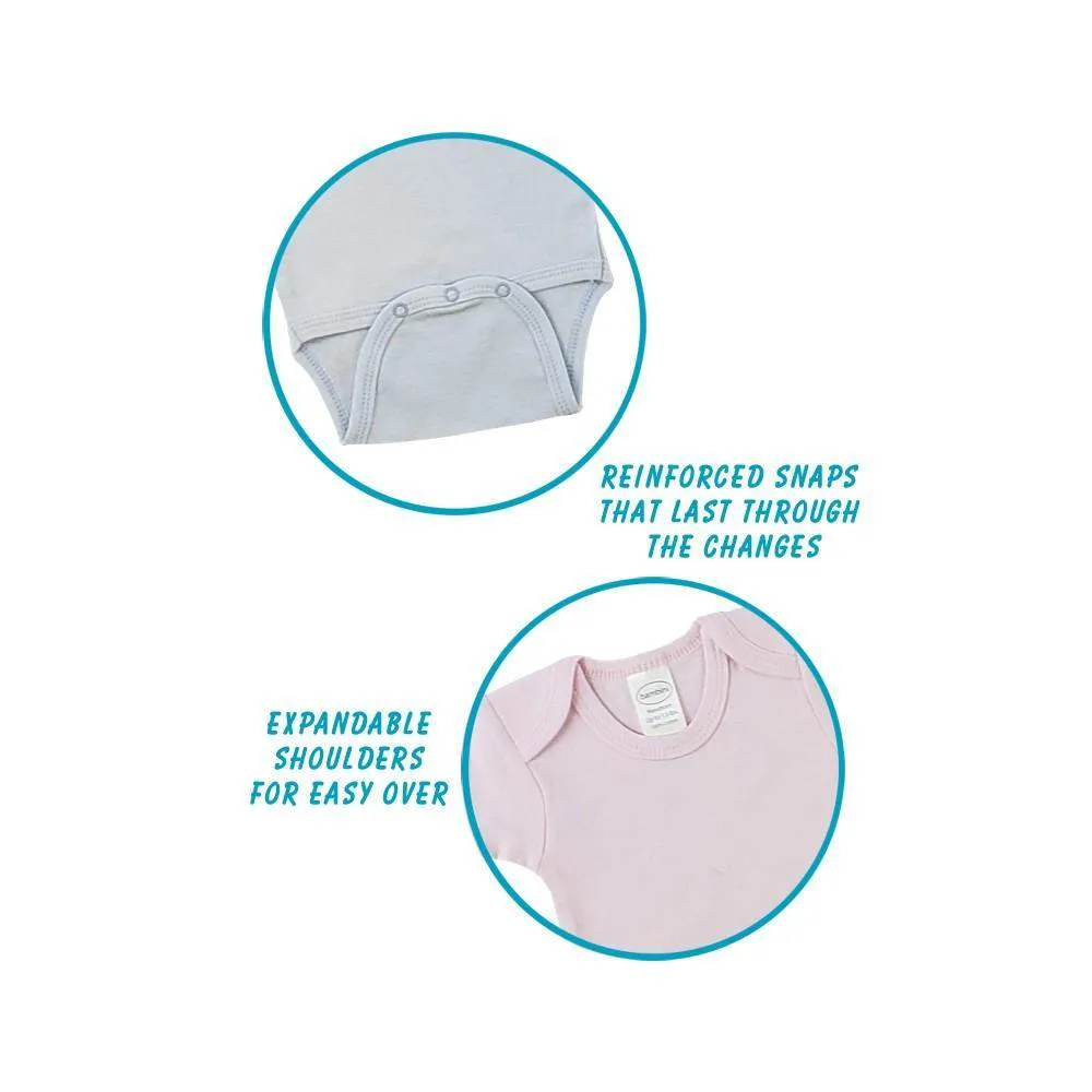 3 Pack Girl's Rib Knit Short Sleeve Onesie(NB,S,M,L)