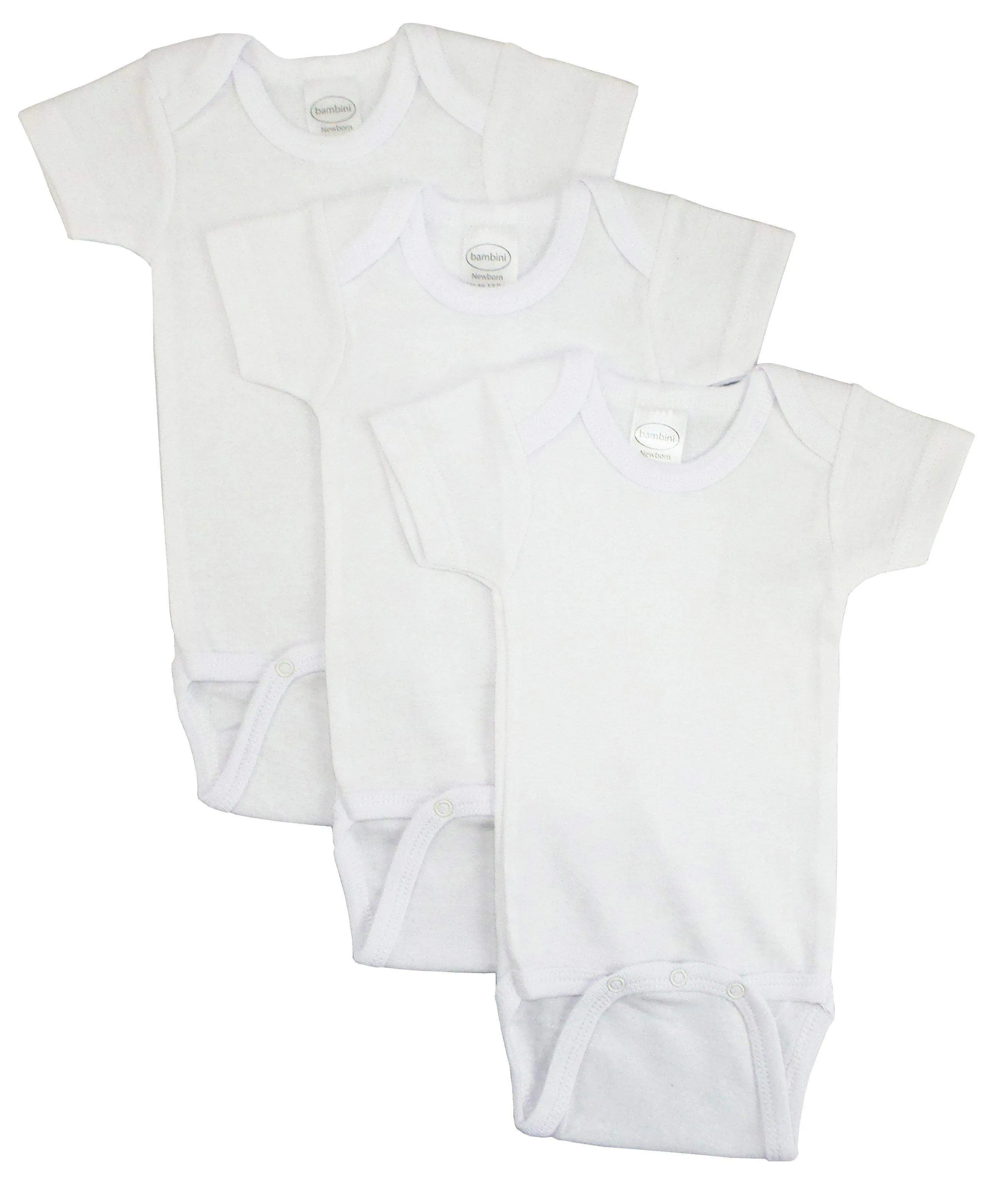 3 Pack Girl's Rib Knit Short Sleeve Onesie(NB,S,M,L)