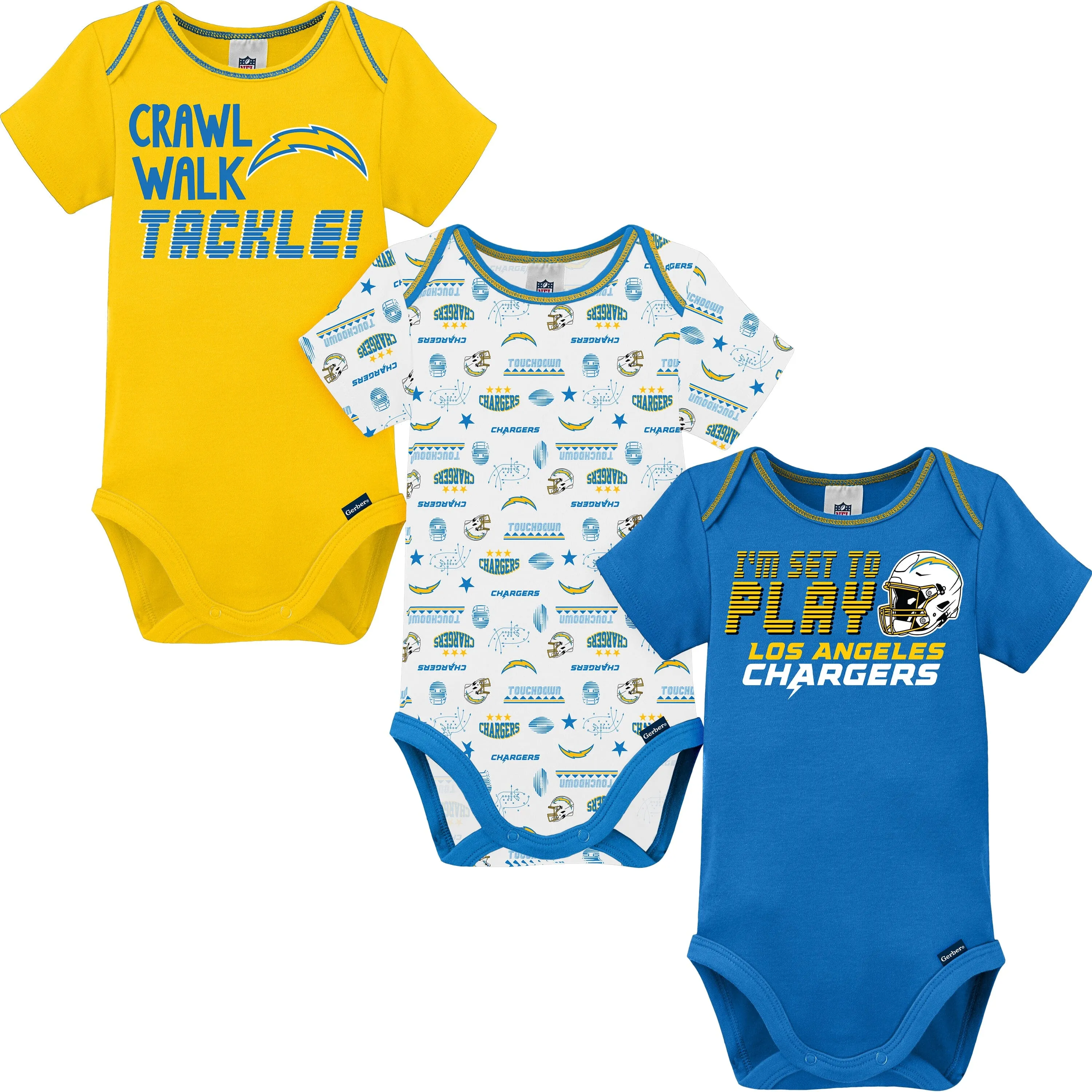 3-Pack NFL Short Sleeve Bodysuits