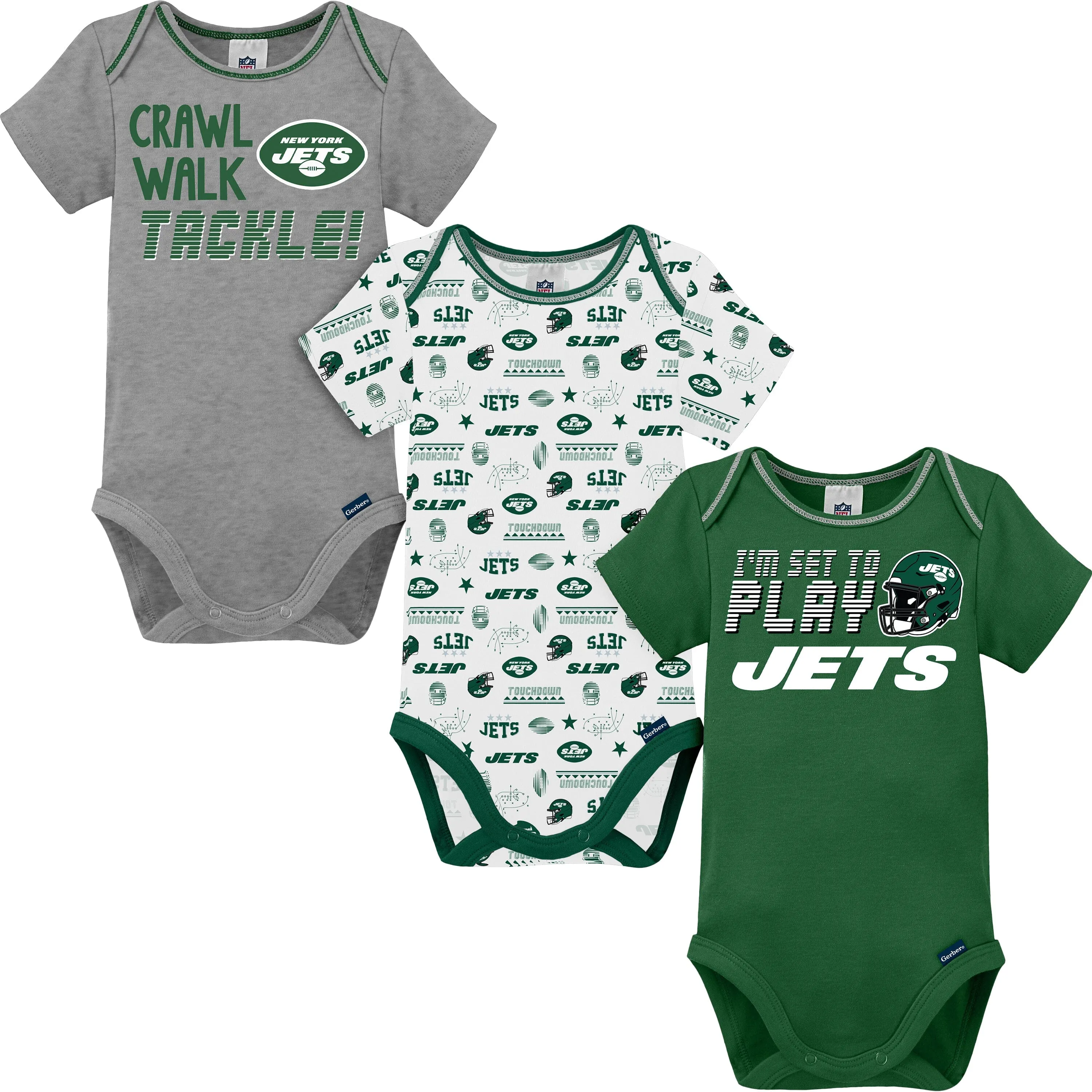 3-Pack NFL Short Sleeve Bodysuits