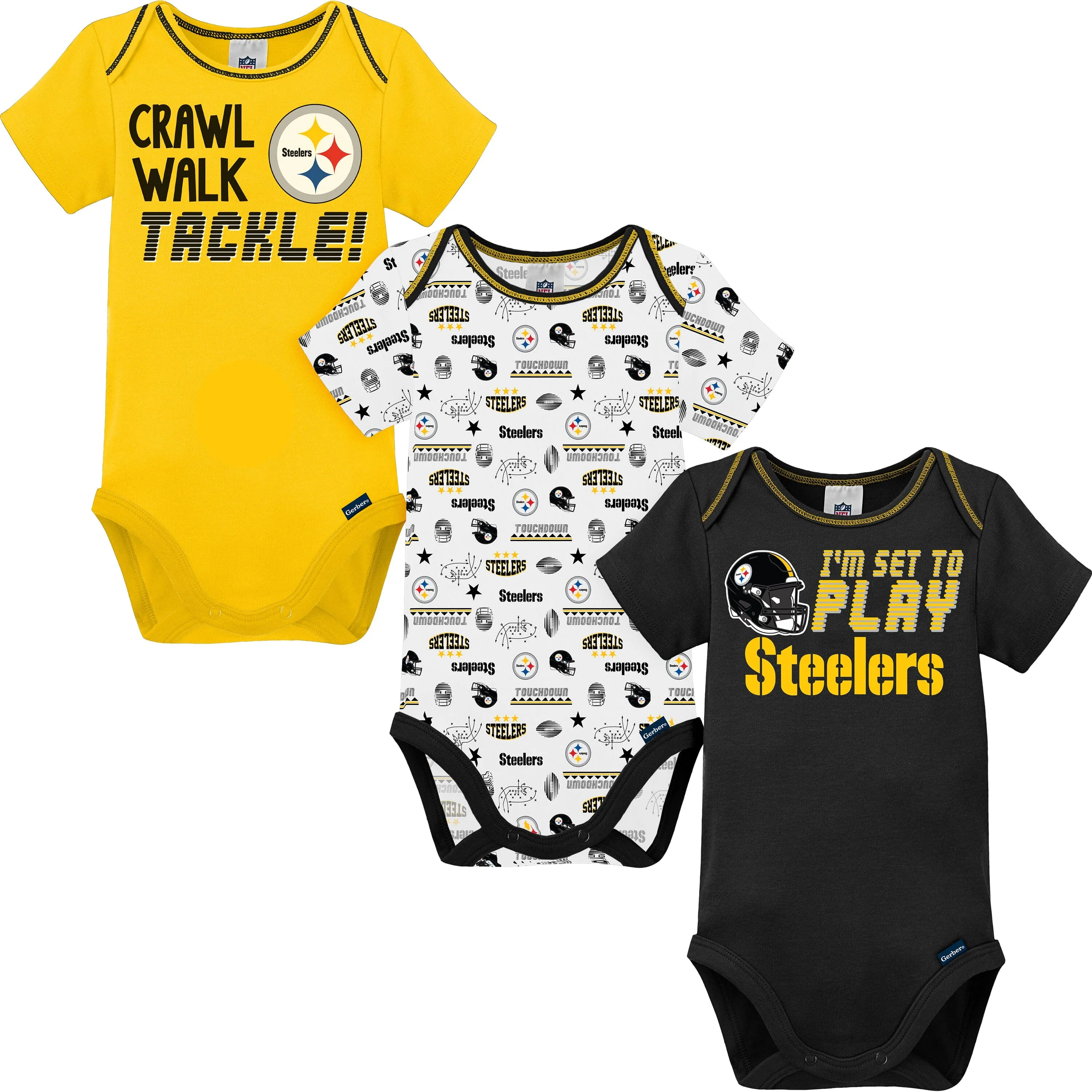3-Pack NFL Short Sleeve Bodysuits