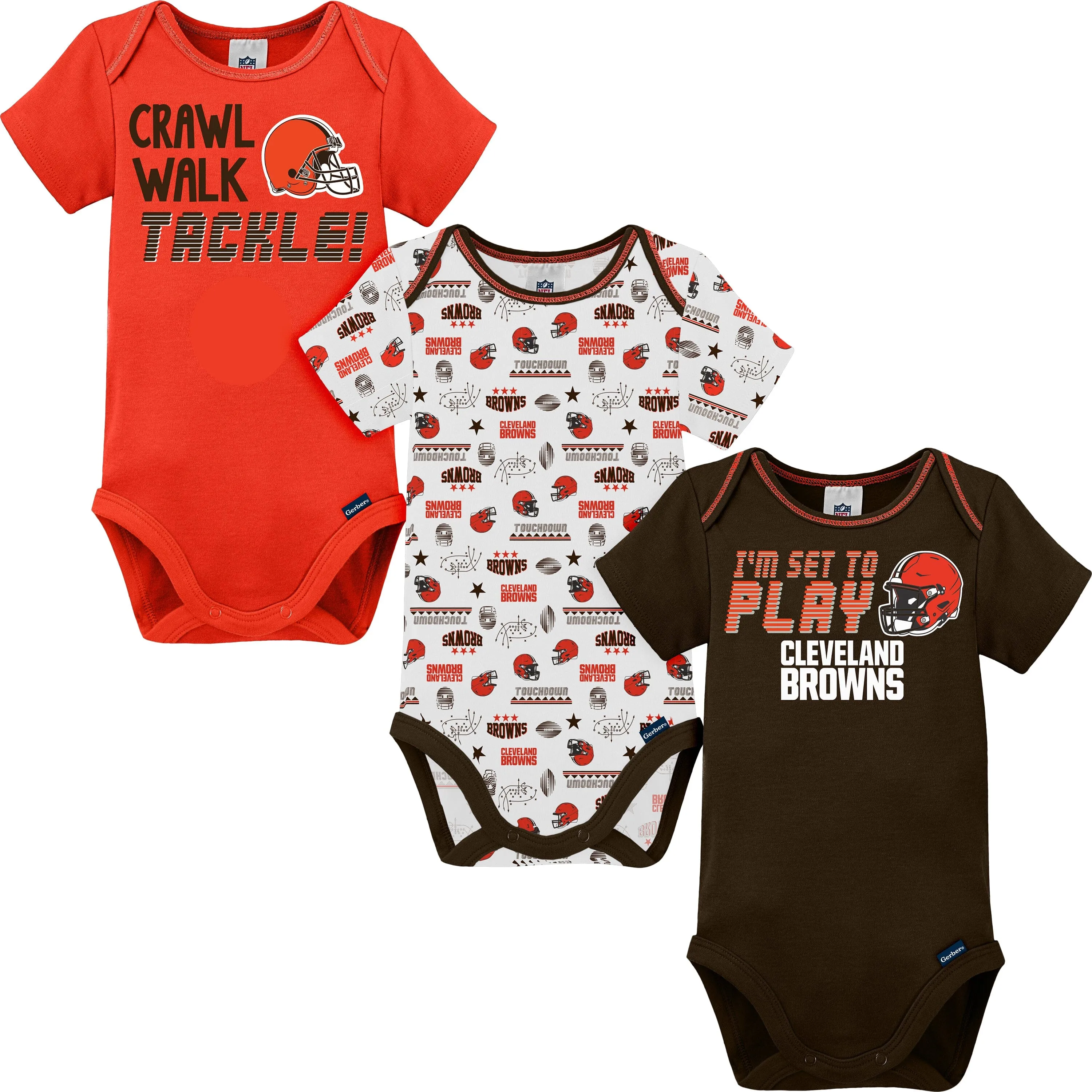 3-Pack NFL Short Sleeve Bodysuits