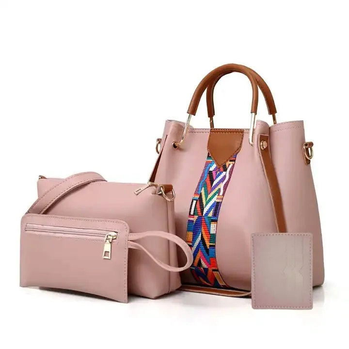 4 piece Handbag Pink