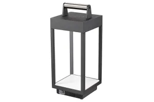 4lite Outdoor or Indoor Rechargeable Portable LED Lantern with Bluetooth Speaker 6w 340lm Die-Cast Aluminium Black Cool White