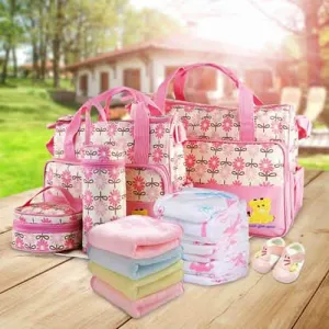 5-Pack: Baby Nappy Diaper Bag Set