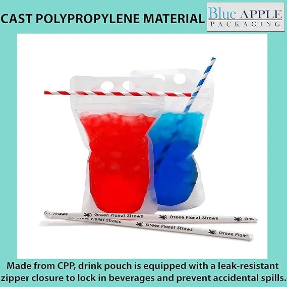 5X9   3 BG inches Zipper Pouches Beverage To-Go 3.6 Mil Polypropylene