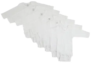6 Pack Girl's Rib Knit Long Sleeve Onesie