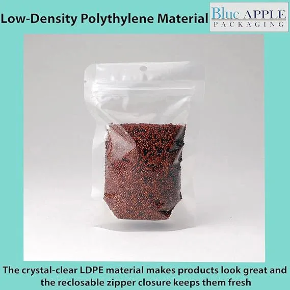 6X9   3 BG inches Clear Stand-Up Pouches with Hang Hole 2.7 mil