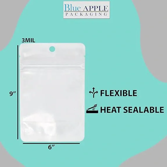 6X9   3 BG inches Clear Stand-Up Pouches with Hang Hole 2.7 mil