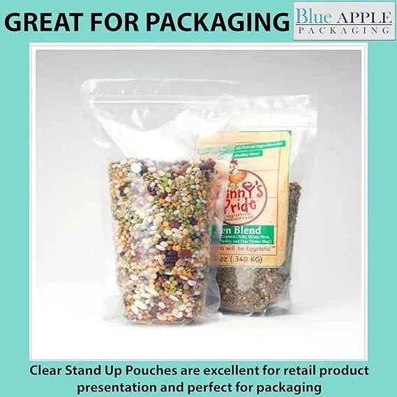 6X9   3 BG inches Clear Stand-Up Pouches with Hang Hole 2.7 mil