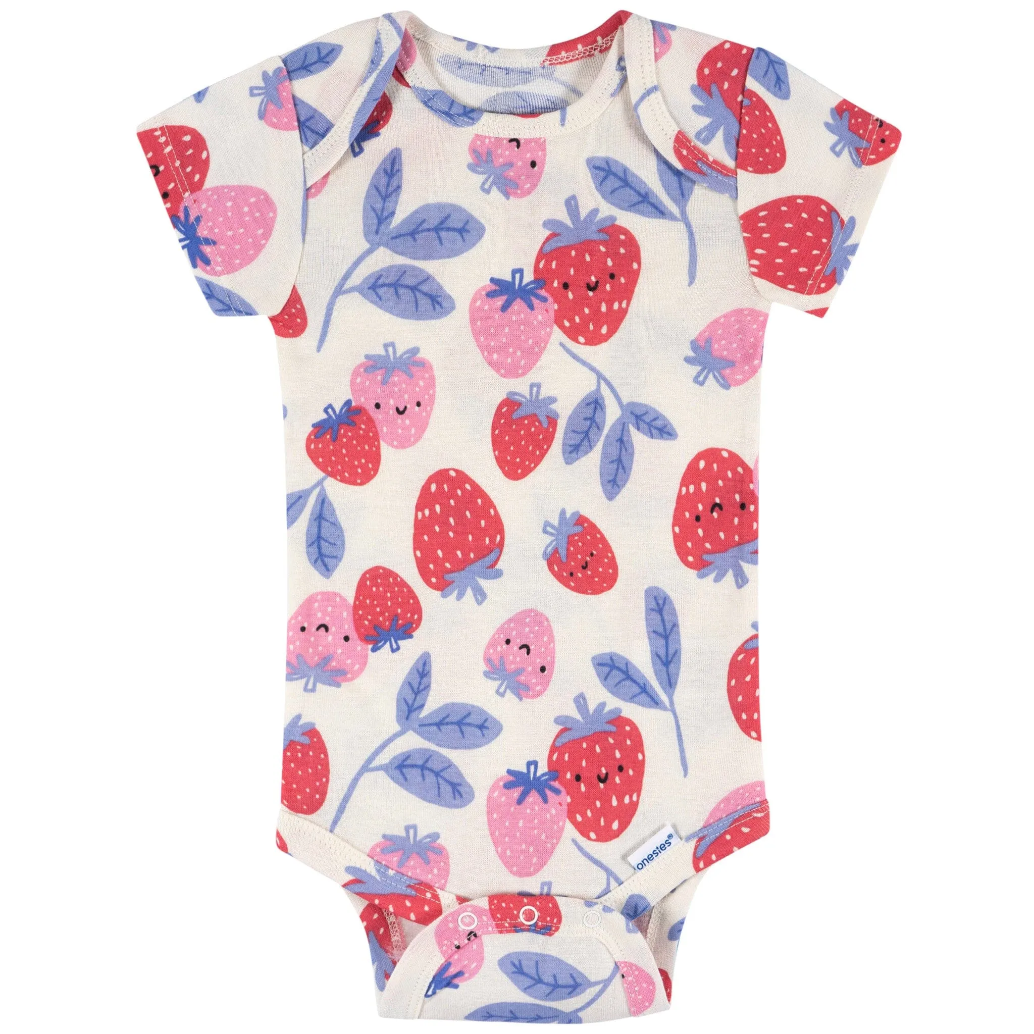 8-Pack Baby Girls Berry Happy Short Sleeve Onesies® Bodysuits