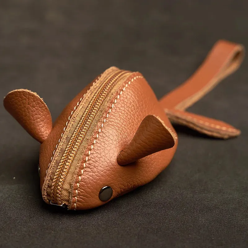 Adorable Kawaii Mouse Coin Purse 🐭✨ | ZRCX Leather Key Wallet for Kids & Adults 👜💖