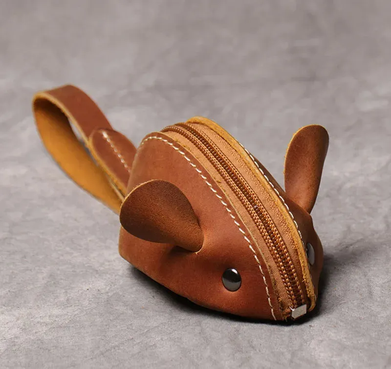 Adorable Kawaii Mouse Coin Purse 🐭✨ | ZRCX Leather Key Wallet for Kids & Adults 👜💖