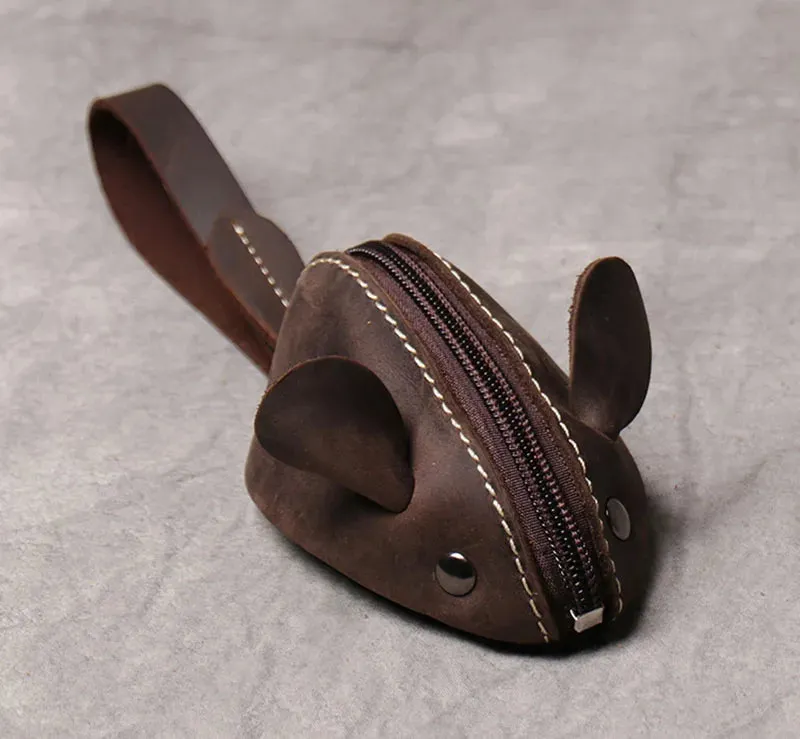 Adorable Kawaii Mouse Coin Purse 🐭✨ | ZRCX Leather Key Wallet for Kids & Adults 👜💖