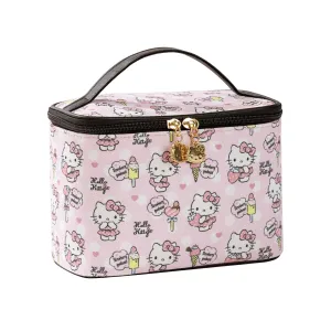AmBealla Cosmetic Bag Large Makeup Bag Pink Makeup Travel Case with Brush Holder, Canvas Organizer for Women, Toiletry Bag for Skincare & Beauty Tools Sweet Cute for Girls