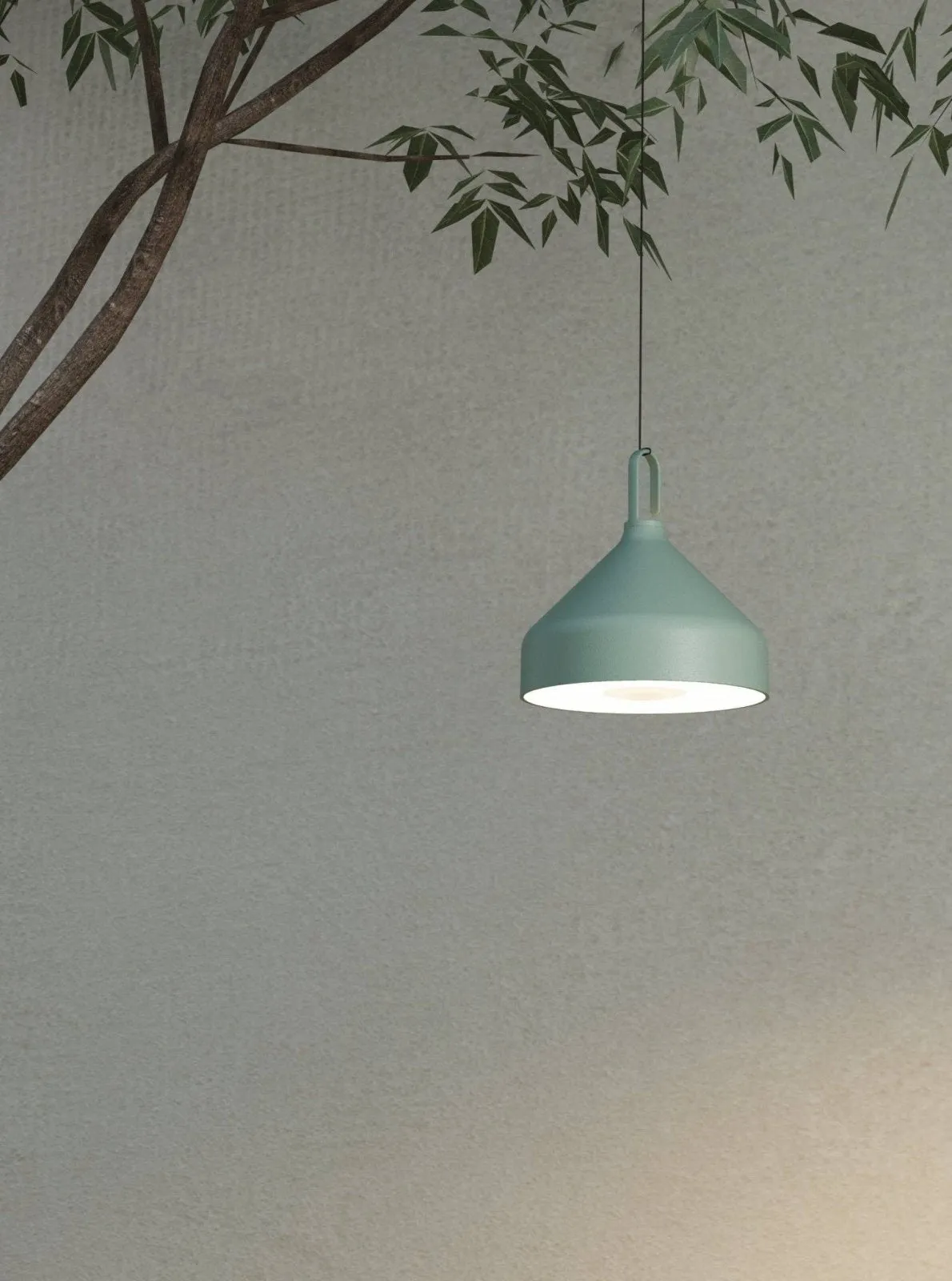 Amelie Pro Portable Hanging Lamp in Mint Green