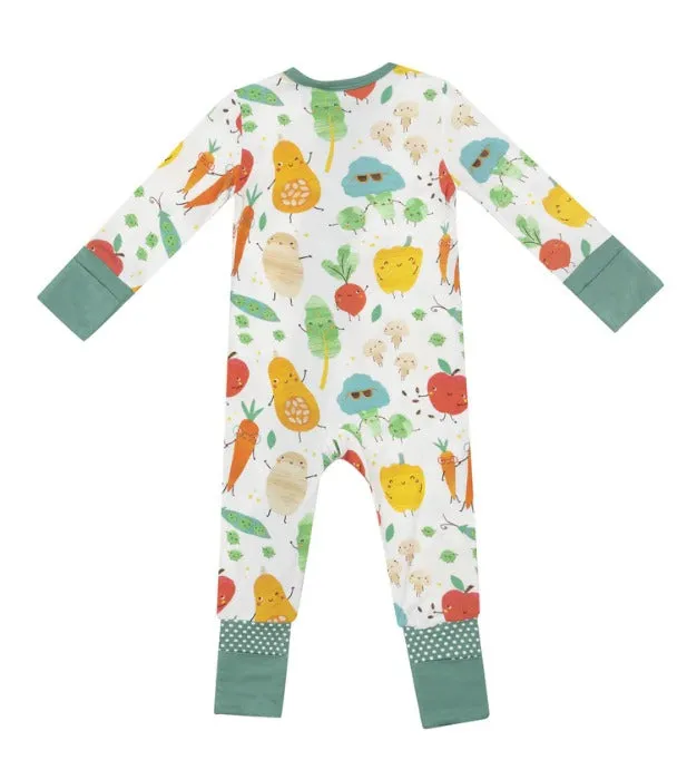 Angel Dear || Fall Veggies 2 Way Zipper Romper