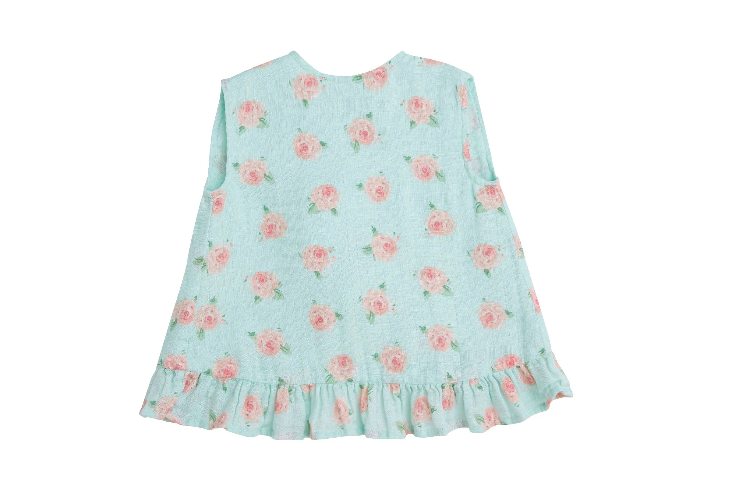 Angel Dear Petite Rose Muslin Ruffle Top & Bloomer Set