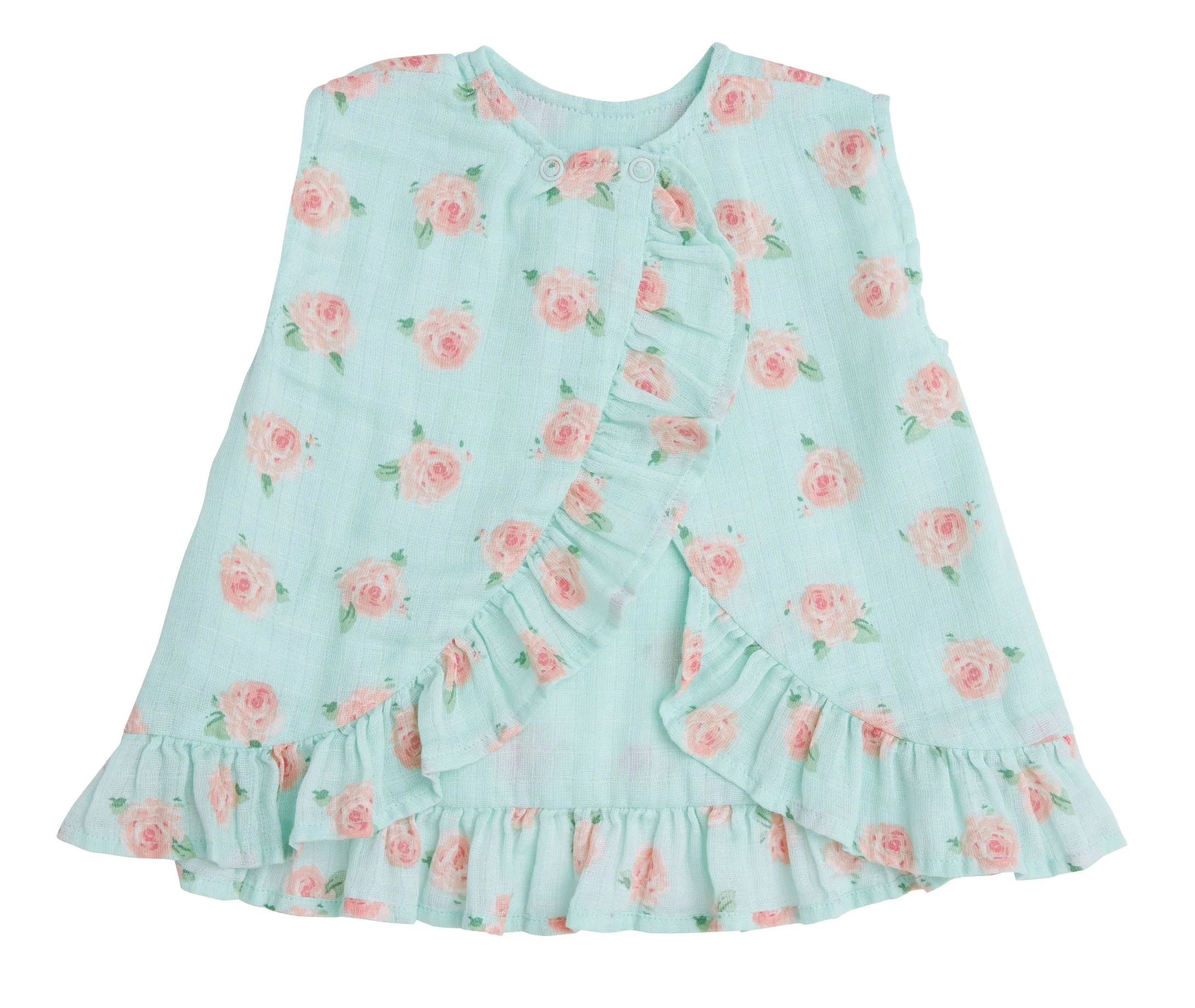 Angel Dear Petite Rose Muslin Ruffle Top & Bloomer Set