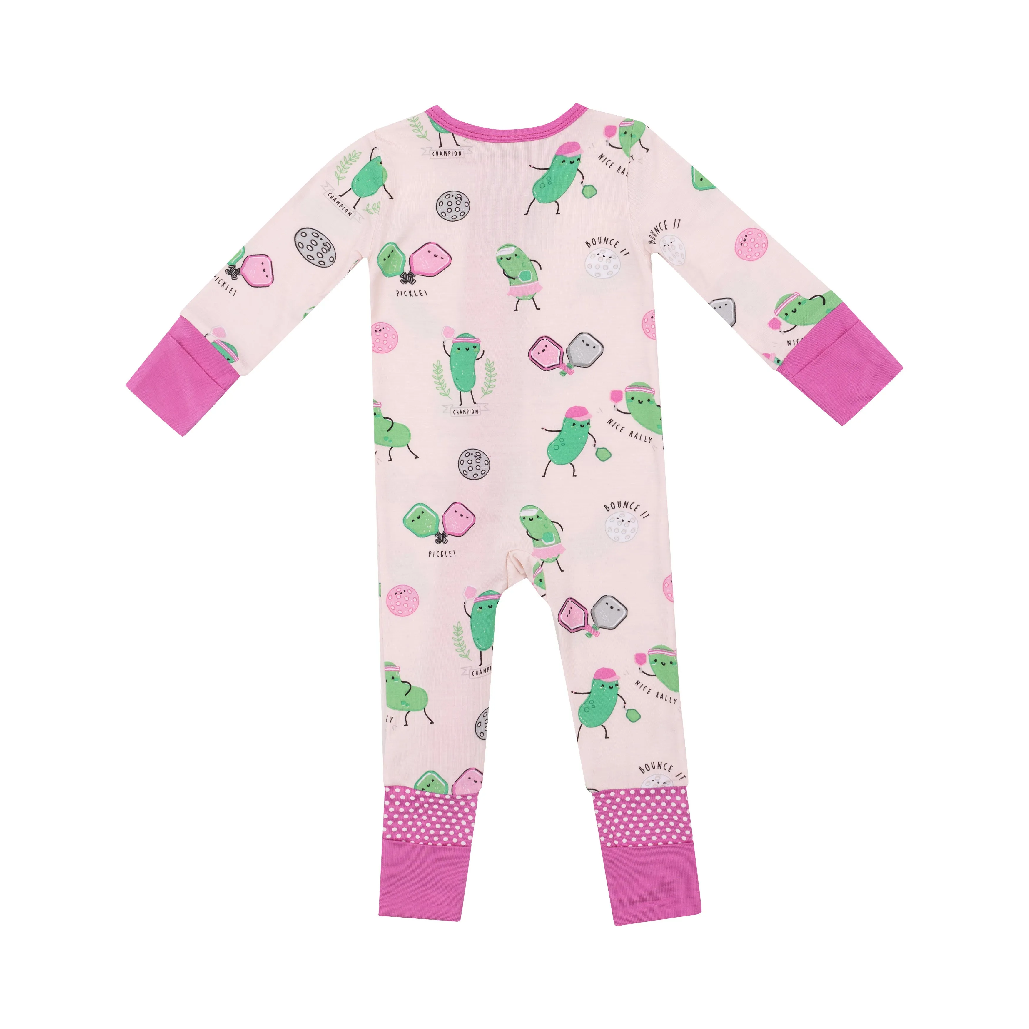 Angel Dear || Pickleball Pink 2 Way Zipper Romper