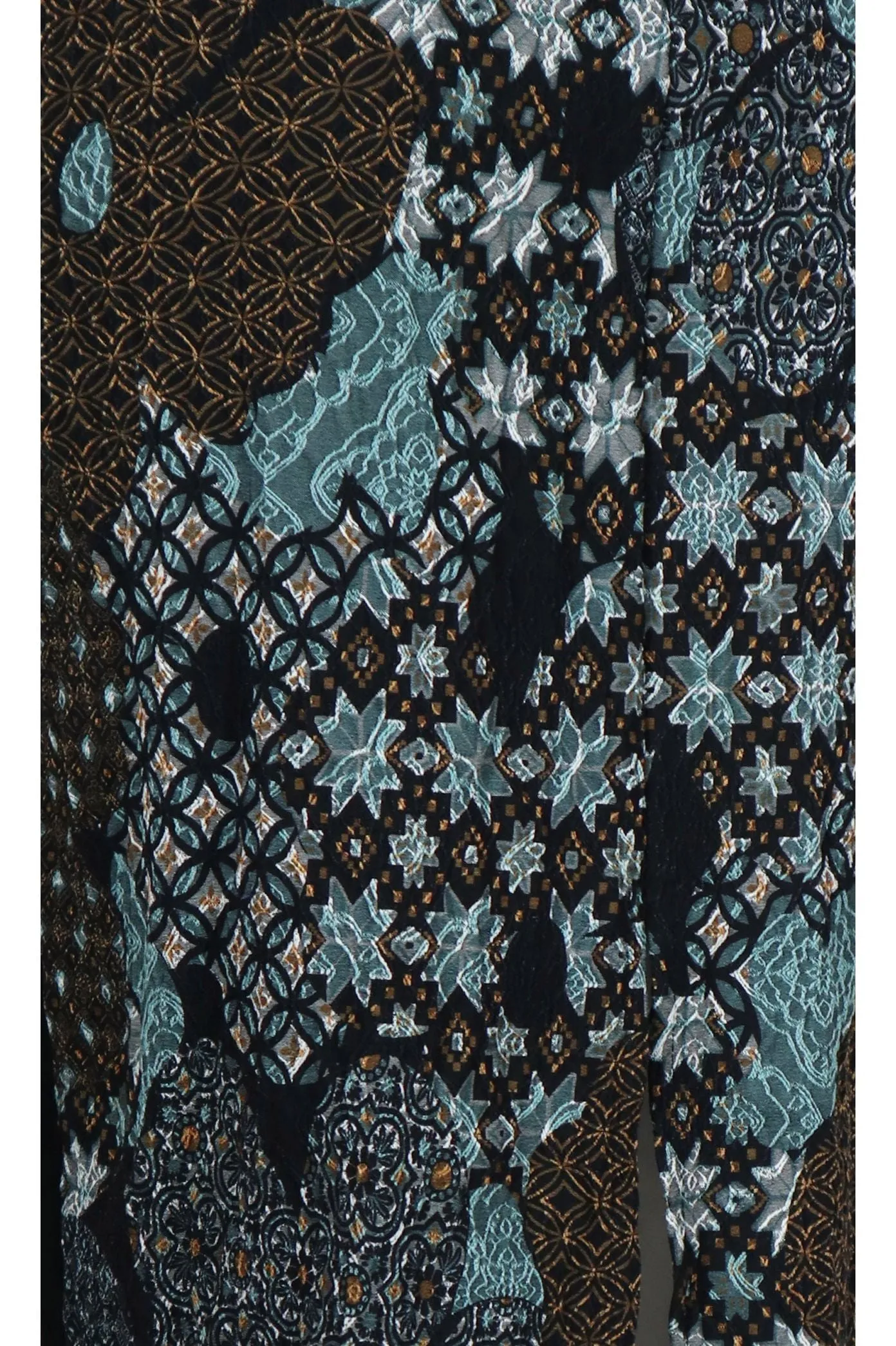 ARABESQUE Printed Jacquard Color Blocking Fitted Knee Length Dress