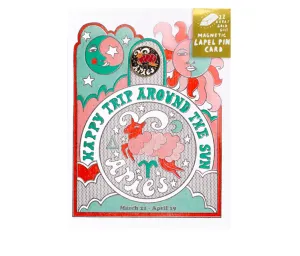 Aries Lapel Pin   Card