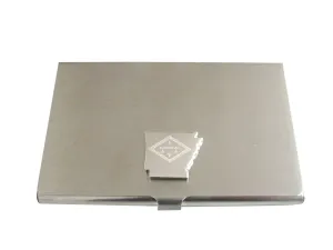 Arkansas State Map Shape and Flag Design Business Card Holder