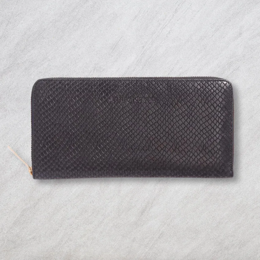 Arlington Milne Large Wallet, Navy Snake