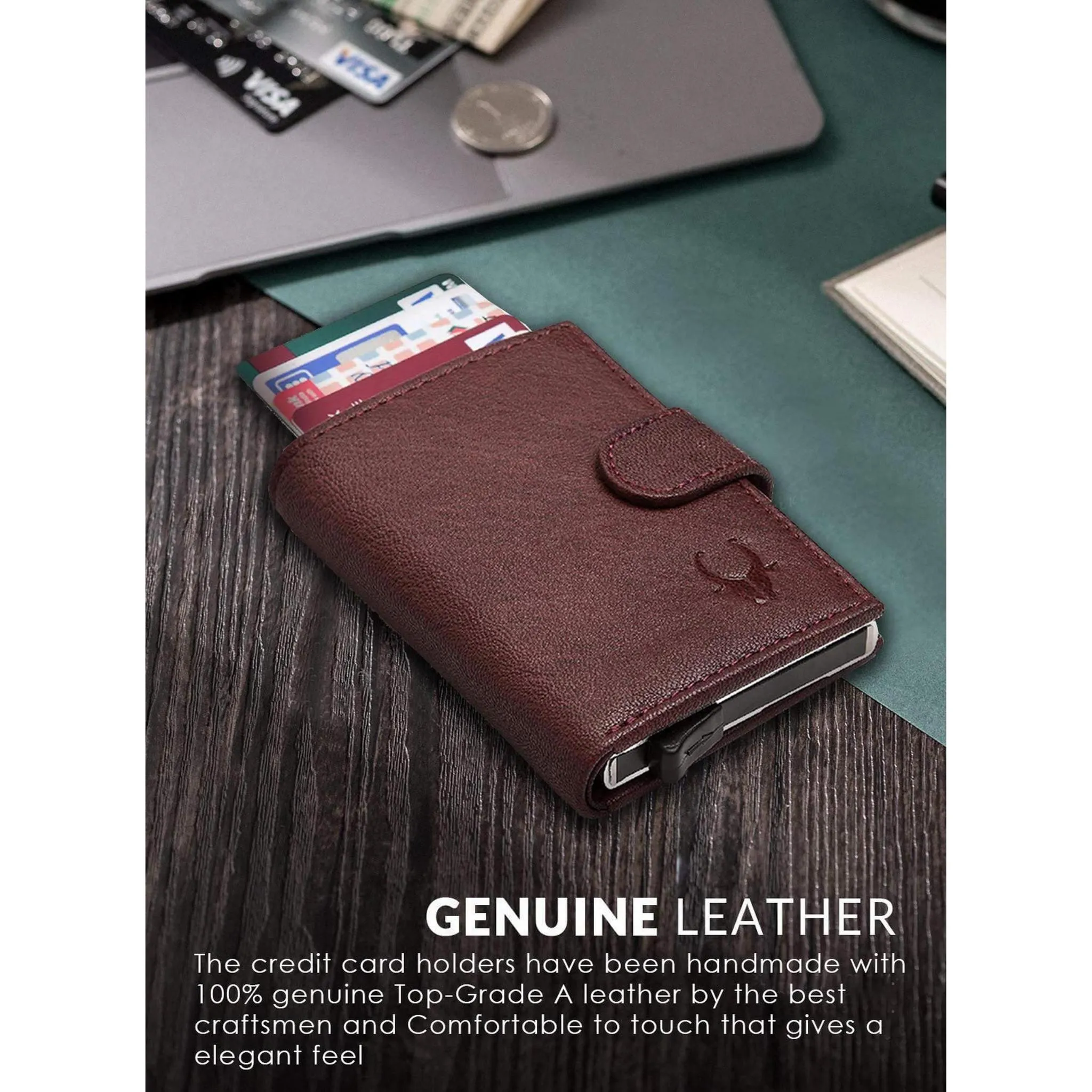 ARNOLD RFID Protected Leather Card Holder for Men