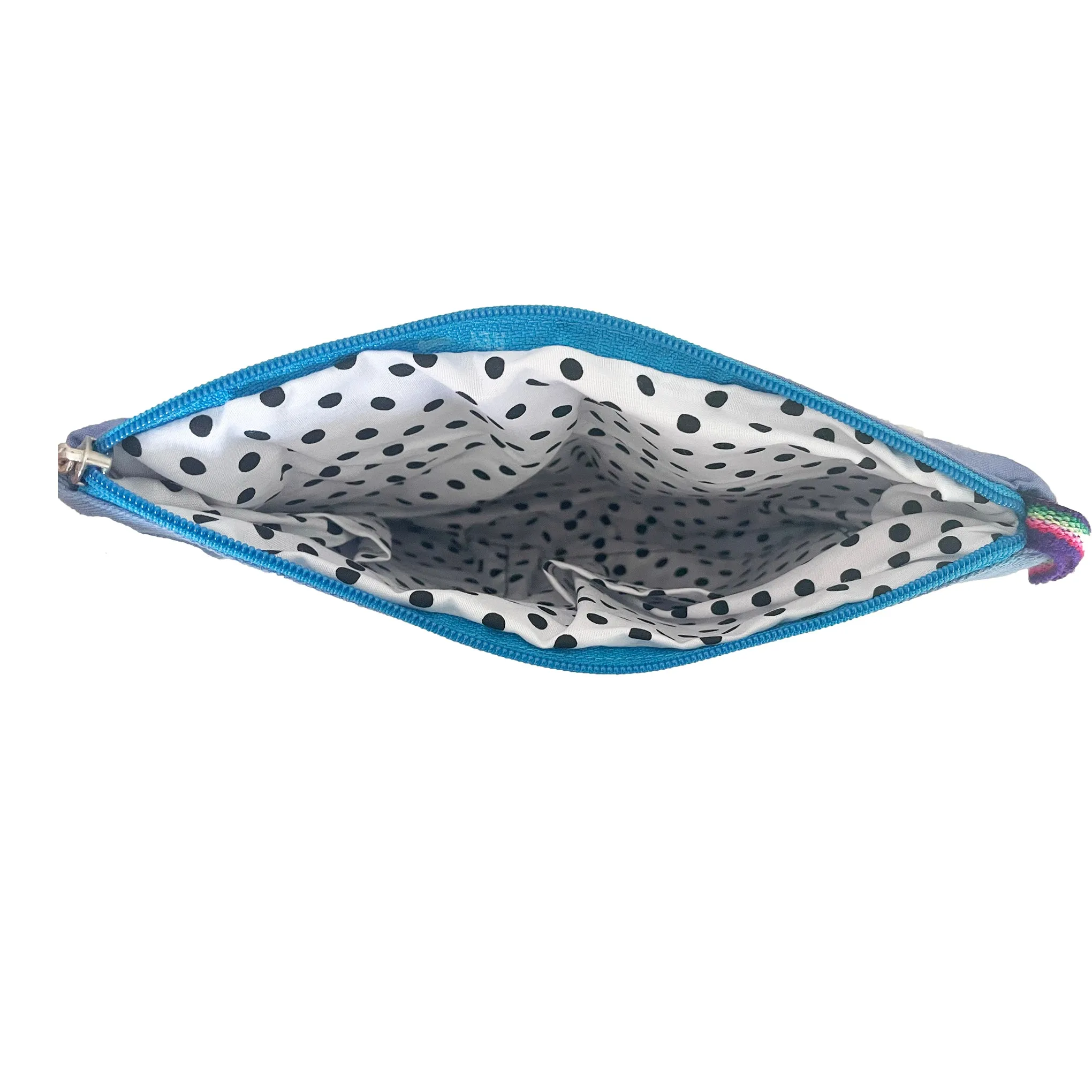 Arpillera Carry-All Pouch, Zipper Mini Storage Bag, Clutch Portable Cosmetic Bag