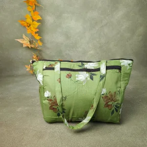 Baby Bag Diaper bag Hospital Bag Green with Floral Prints Design