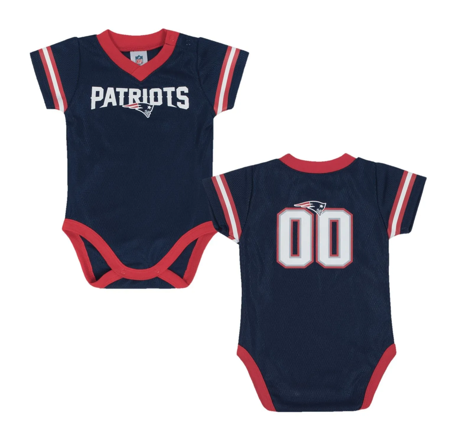 Baby Boys New England Patriots Short Sleeve Jersey Bodysuit