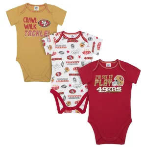 Baby Boys San Fransisco 49ers Short Sleeve Bodysuit, 3-pack