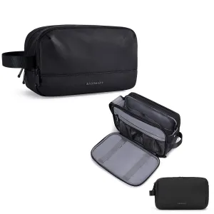 BAGSMART Basic and Update Toiletry Bag for Men, Travel Toiletry Organizer Dopp Kit Water-resistant Shaving Bag for Toiletries Accessories, Black