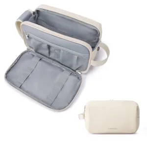 BAGSMART Toiletry Bag for Men, Travel Toiletry Organizer Dopp Kit Water-resistant Shaving Bag for Toiletries Accessories, Door Room Essentials,Beige-medium