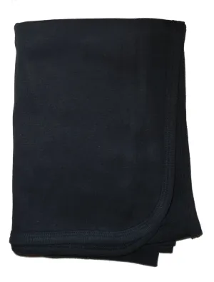 Bambini Black Interlock Receiving Blanket