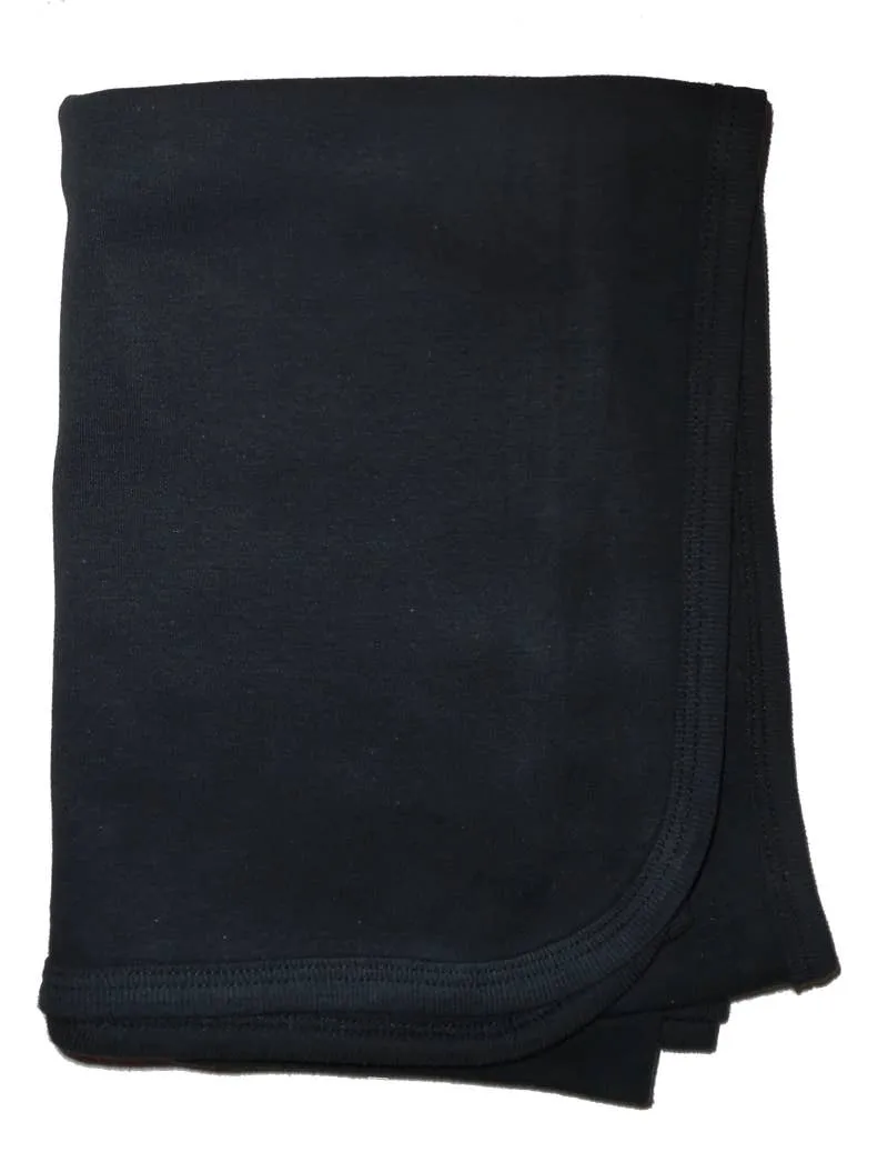 Bambini Black Interlock Receiving Blanket