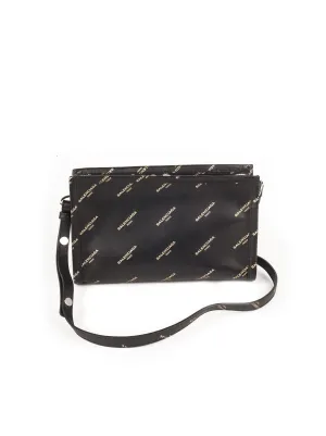 Bazar All Over Print Pochette Crossbody Bag - Black / Gold