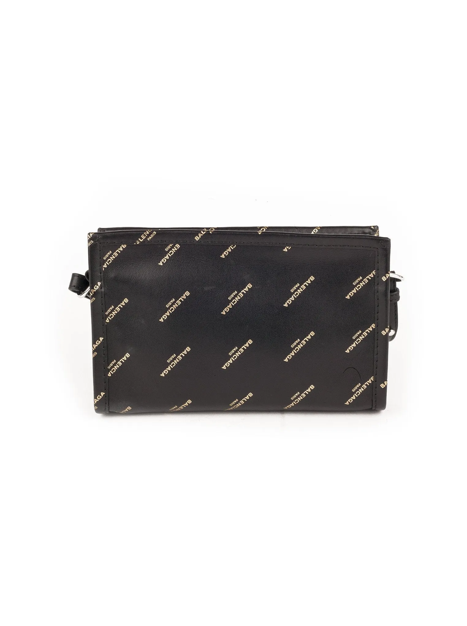 Bazar All Over Print Pochette Crossbody Bag - Black / Gold