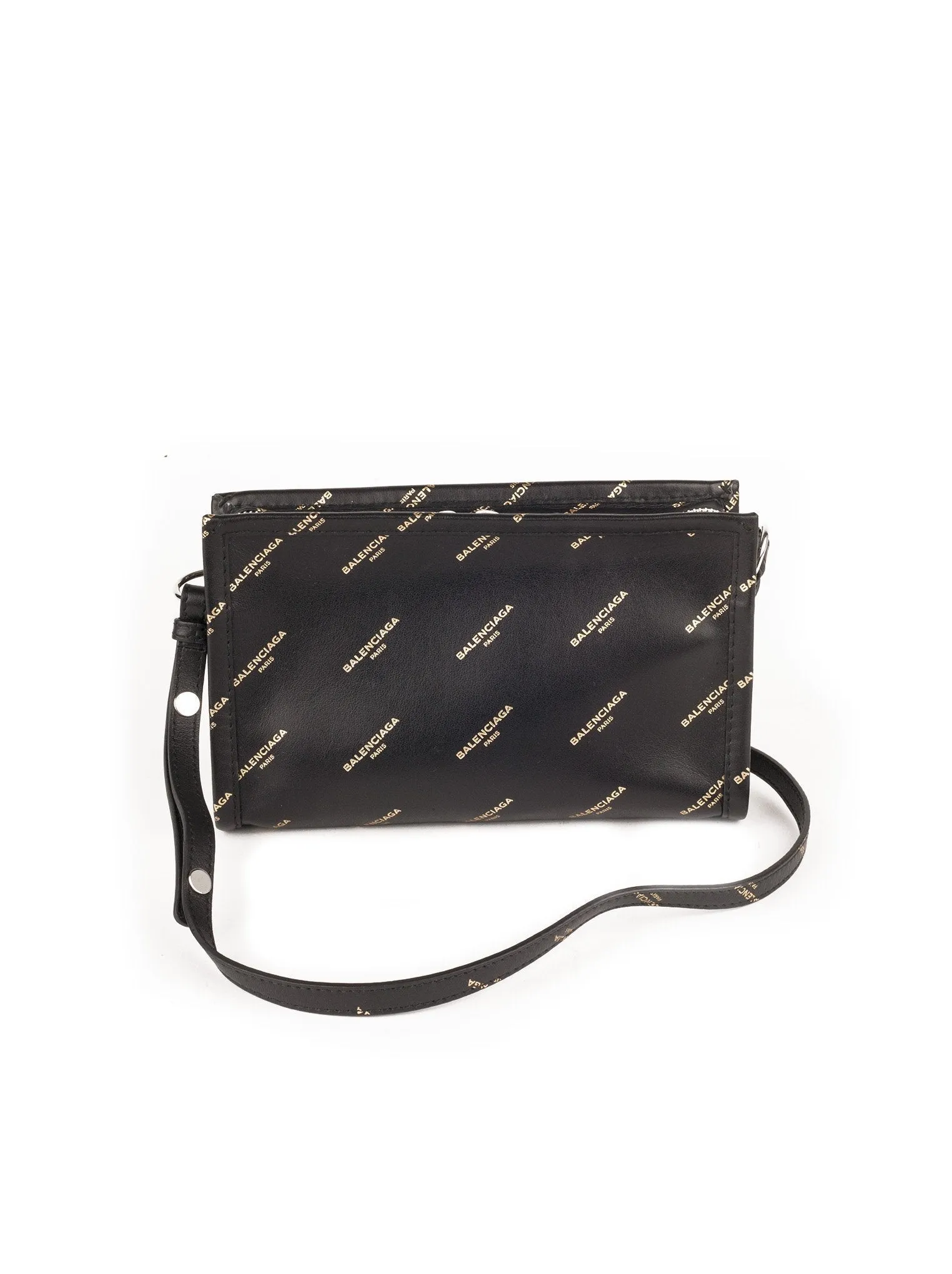 Bazar All Over Print Pochette Crossbody Bag - Black / Gold